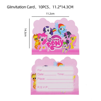 My Little Pony themed children's birthday party supplies, girls' first birthday tablecloth, tableware, paper cups, flag-raising Good Vibrations