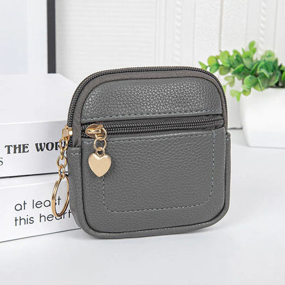 New Coin Purse Portable Wrist Bag PU Leather Money Coin Purse with Key Ring Pocket Purse Keychain Wallet for Women Girls Gift Good Vibrations
