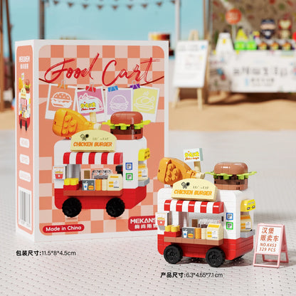 Mini Food Cart Street View Building Blocks Micro Particle DIY Handmade Toys For Kids Creative Gifts Sets Good Vibrations