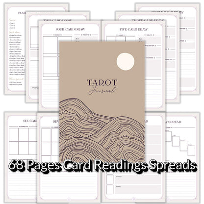 Tarot Journal 68 Pages Card Readings Spreads Major Arcana Cards Study Sheet Tarot Reading Mental Healing Decision-Making Astrolo Good Vibrations