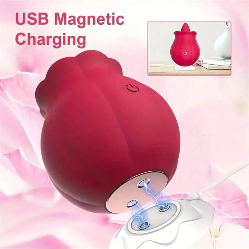 Powerful Swing Tongue Licking Vibrator Female Rose-toy Oral Nipple Clitoris Stimulator Massager Adults Goods Sex Toys for Women Good Vibrations