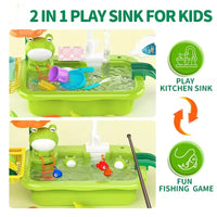 New Play Sink With Kitchen Sink Tap Water  Electric Faucet Play Kitchen Toy Swimming Pool Floating Fishing Toys Water Play Gift Good Vibrations
