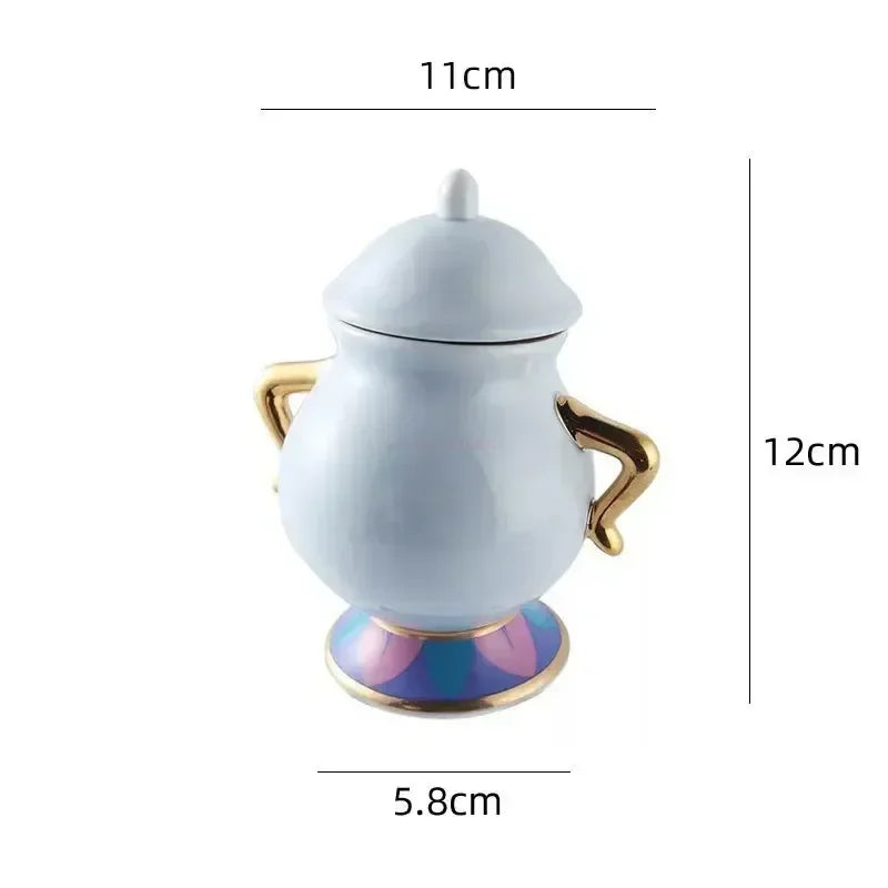 Disney Teapot Cute Cartoon Beauty And The Beast Coffee Pots Mug Mrs Potts Chip Cup Tea Cup Pots One Tea Set Droshipping Desk Gif Good Vibrations Adult Super Store