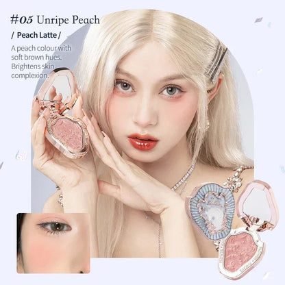 Flower Knows Makeup Unicorn Strawberry Rococo Embossed Blush On Natural Cheek Matte Long Lasting Blusher Makeup 6 Colors 5g Good Vibrations