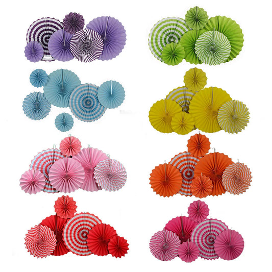 Kids Boy Girl 1st Birthday Party Favor Blue Pink Set Mixed Size Folding Paper Fans Wedding Ceremony Christmas Holiday Decor Good Vibrations