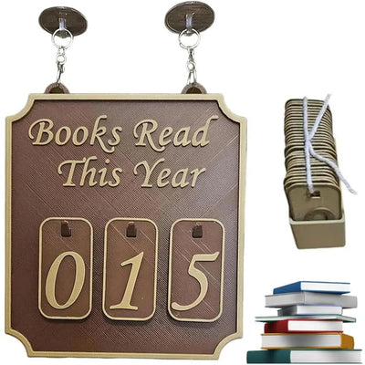 Hanging Bookshelf Counter Books Read This Year Personalized Reading Counter Bookish Decor Bookshelf Sign Reading Plan Management