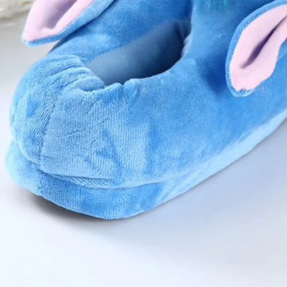 Cartoon Stitch Plush Home Slippers Cute Autumn Winter Cotton Warm Slipper Kids Women Stuffed Doll Indoor Shoes Christmas Gift Good Vibrations