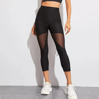 2024 Women Leggings Gothic Insert Mesh Design Trousers Pants Big Size Black Sportswear New Fitness Leggings Good Vibrations