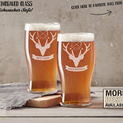 Personalized Custom Beer Mug Creative Transparent Glass Laser Engraved Pint Cup Wedding Party Favor Groomsmen Gift Good Vibrations