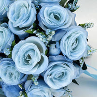 Bridal Bouquet Flowers Bridesmaid Wedding Accessories Blue Artificial Roses Bridal Bouquets Wedding Decoration Marriage Good Vibrations