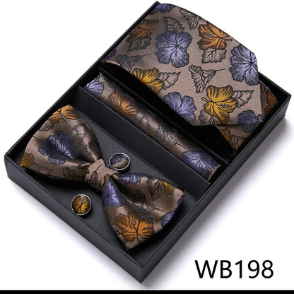 Tie For Men Formal Dress Tuxedo NeckTie Handkerchief Bow Tie Set PlaisyParty Groom Wedding Butterfly Bowtie In Box Good Vibrations