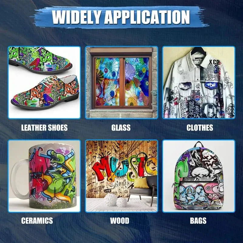 24 Colors Set Acrylic Paint DIY Painting Coloring Pigments For Fabric Clothing Shoes Sofa Painting Waterproof Acrylic Paints Good Vibrations