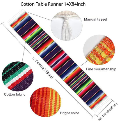 Mexican Pinata Happy Birthday Banners Party Decorations Rainbow Tassel Garlands Flags Table Runner Cinco De Mayo Party Supplies Good Vibrations