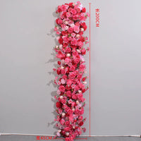 pink colour Rose Large Flower Row Artificial Flower Row Runner Wedding Backdrop Decor Floral Wall Party showcase decoration prop Good Vibrations
