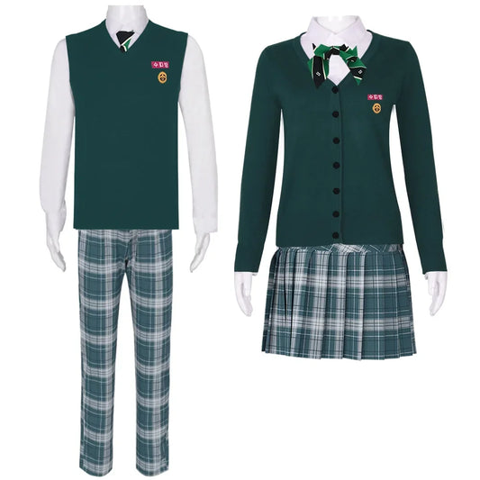Movie All of Us Are Dead Cosplay Costumes Women JK Hyosan High School Uniform Shirt Skirt Pants Halloween Couple Jacket Outfits Good Vibrations