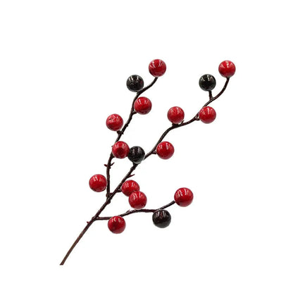Party Decor Home Wedding Red Berry Bouquet Artificial Pine Cone Flower Branch Bubble Good Vibrations