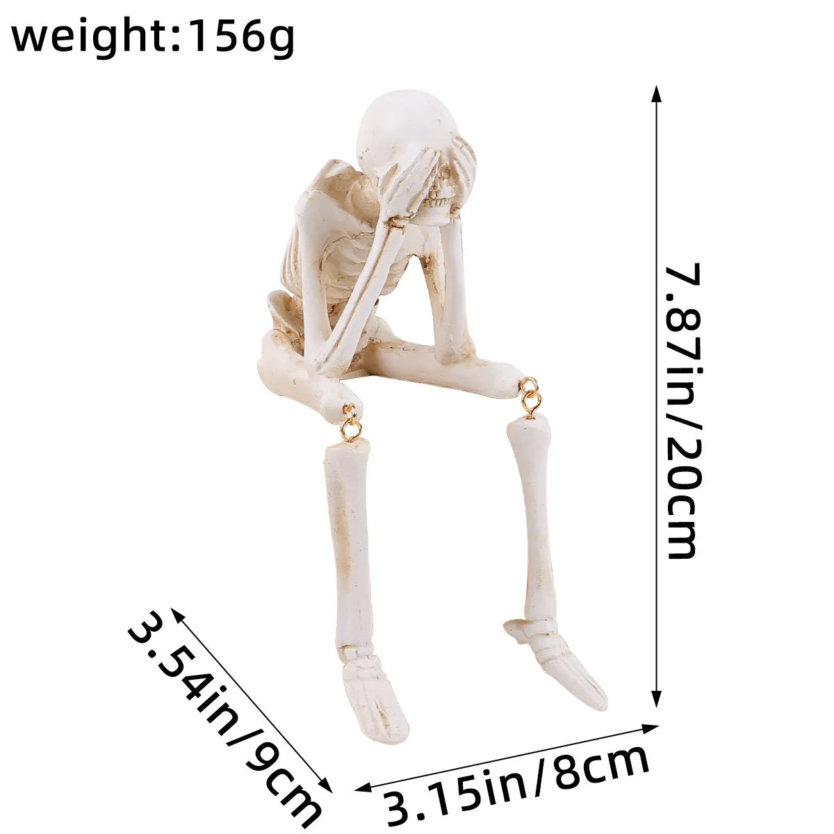 Halloween Human-shaped Skeleton Resin Skeleton Skeleton Haunted House Horror Props Family Halloween Atmosphere Decoration Good Vibrations