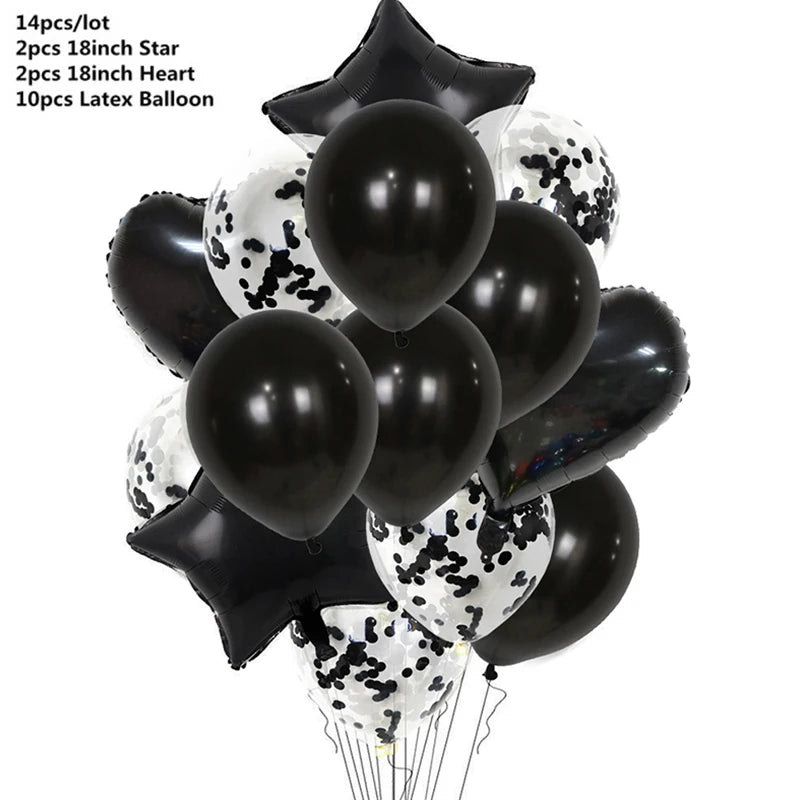 14pcs Rose Gold Mix Star Heart Confetti Latex Balloons Birthday Party Decorations Kids Adult Wedding Anniversary Globos Supplies Good Vibrations