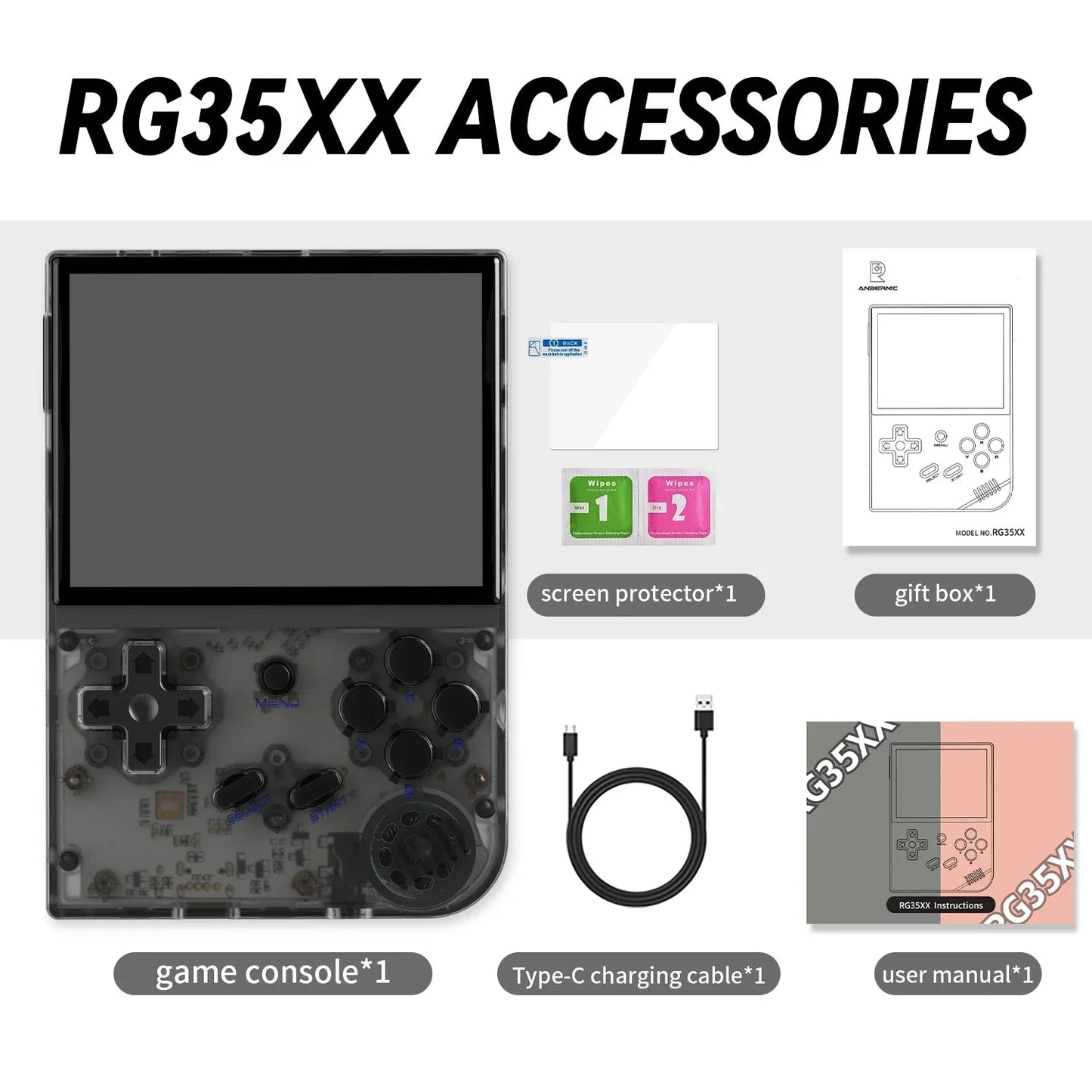 ANBERNIC RG35XX Handheld Game Console H700 Processor 3.5'' IPS Screen Linux System Retro Portable Video Console 2024 New Model Good Vibrations