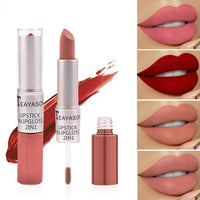 Long Lasting Velvet Matte Lipstick Double Head Lip Gloss Non-stick Cup Lip Gloss Tint Plumper Waterproof Lipstick Makeup Good Vibrations