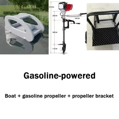 Floating Inflatable Electric Boat, Solar Powered, Sustainable Inflatable Houseboat, with Engine for Water Fun Good Vibrations