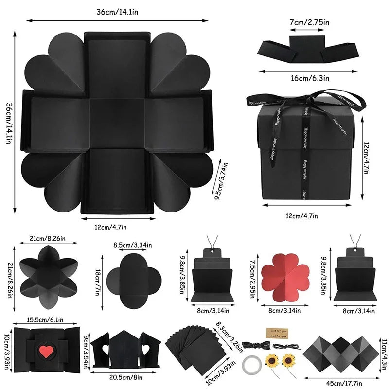 1Set Explosion Photo Album Gift Box Storage Box Valentine's Day Surprise Gift Box Romantic Couple Creative Gift Good Vibrations