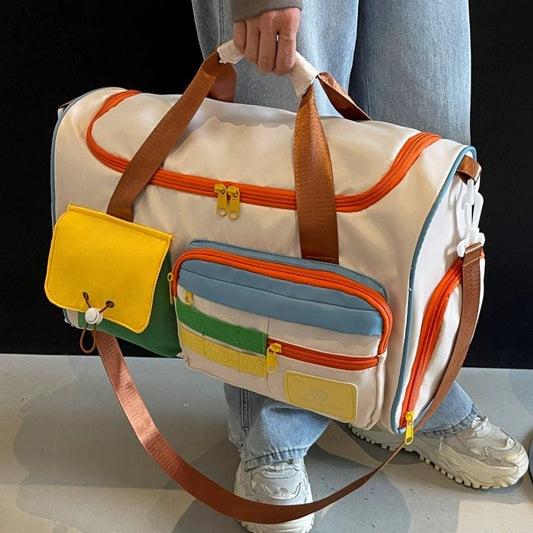 Travel Bag, Duffel Bag Cosmetics Bag, Professional Fitness Bag, Yoga Swimming Training Backpack, Satchel Shoulder Crossbody Tote Bag, Suitable for Men and Women Good Vibrations