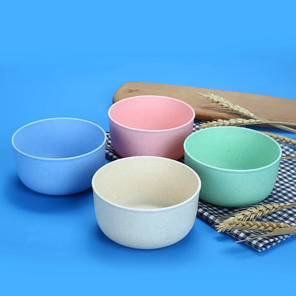 Fork Spoon Chopsticks Bowls Cup Dish Dinnerware Set High Grade Wheat Straw Tableware Children's Unbreakable Dishes Camping Set Good Vibrations