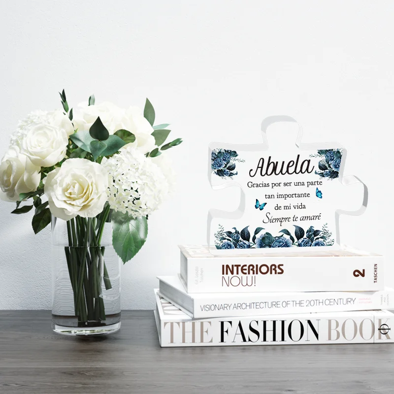 1pc, SpanishGifts For Grandma Acrylic Decorations Delicate Grandma Gifts From Grandchildren Christmas Anniversary Birthday Gifts Good Vibrations