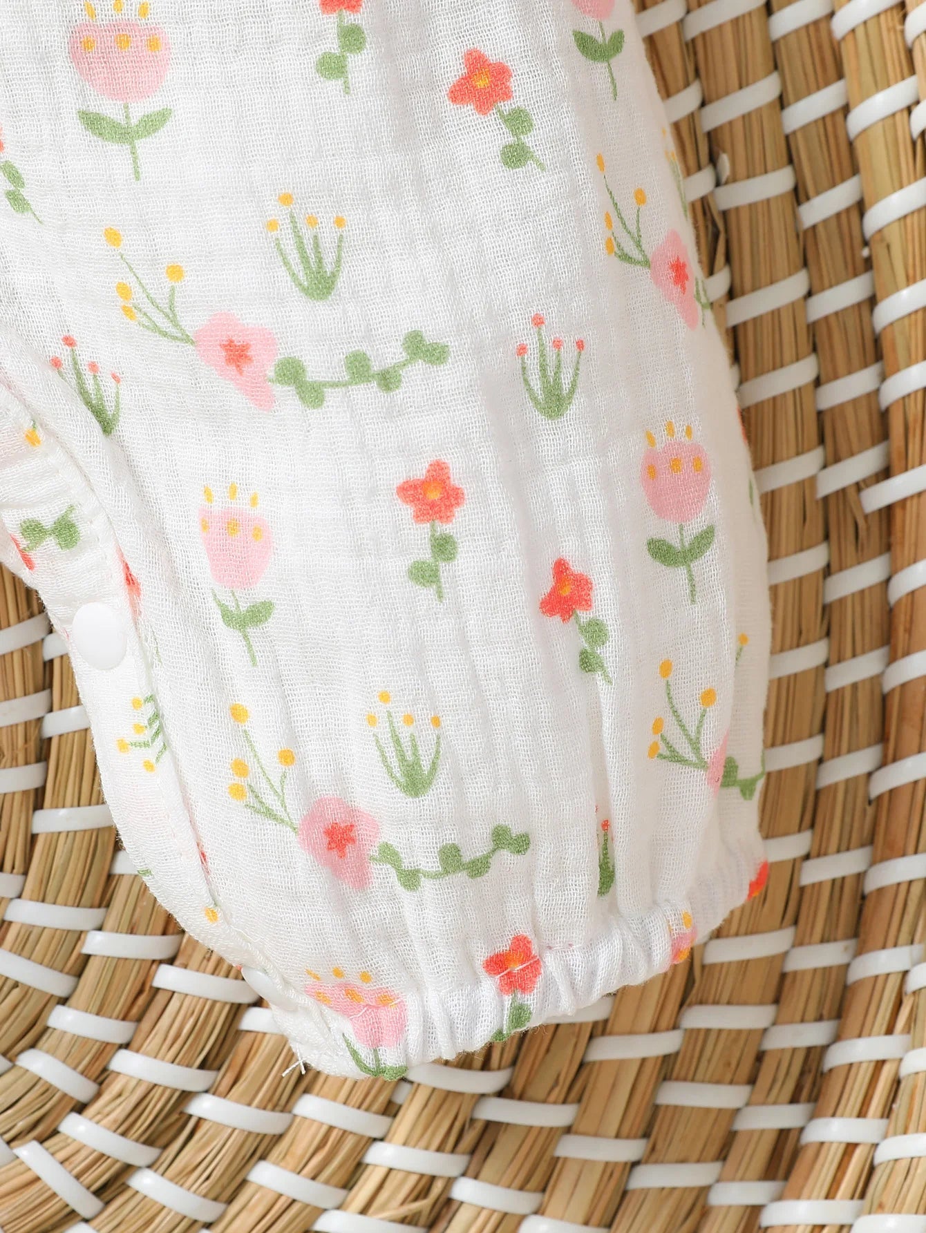 Baby Girl's All Seasons Long Sleeve Print Floral With Bow Daily Jumpsuit For Newborn-6M Clothes +Headband Good Vibrations
