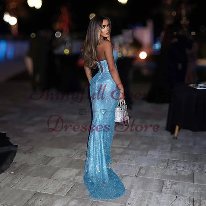 Thinyfull Sexy Mermaid Prom Evening Dresses Sweetheart Backless Glitter Night Party Dress Formal Cocktail Prom Gowns Customized Good Vibrations