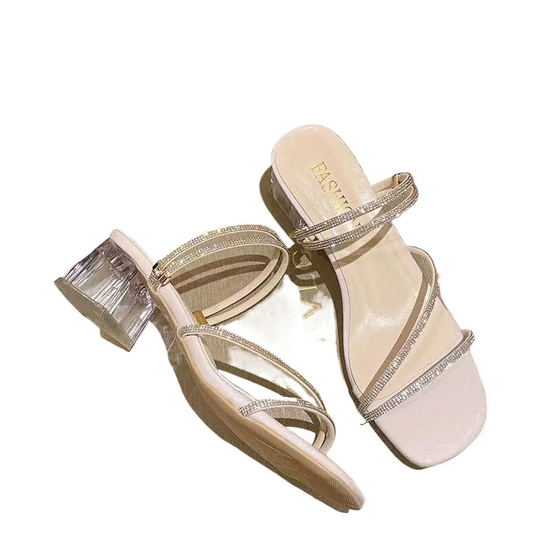 Sandal Slipper 2024 New Summer Fairy Style Womens Shoes Antiskid Not Grinding Feet High Heels Womens Sandals  Womens Slippers Good Vibrations