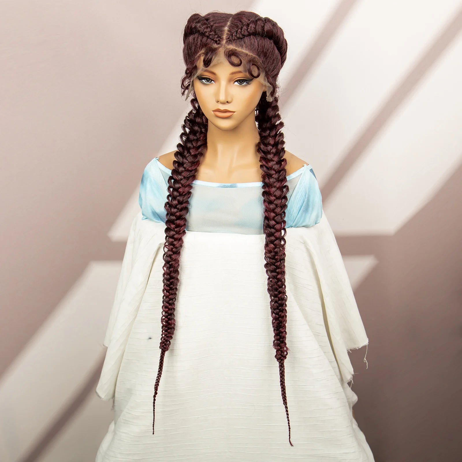 Synthetic Goddess Braided Wigs Cornrow Braided Wigs with Baby Hair Braids Wigs for Women Daily Use Knotless Wigs Good Vibrations