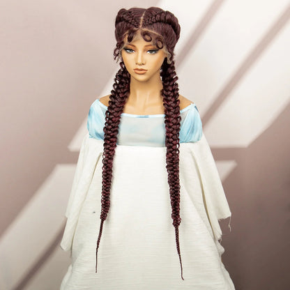 Synthetic Goddess Braided Wigs Cornrow Braided Wigs with Baby Hair Braids Wigs for Women Daily Use Knotless Wigs Good Vibrations
