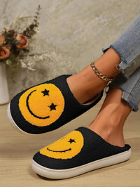 Women's Winter Slippers New Halloween Cartoon Star Eyes Smiling Face Indoor Warm Plush Slippers Good Vibrations