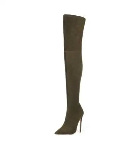 2025 New Women Over The Knee Boots Sexy Ladies Party High Heels Shoes Pointed Toe Stiletto Women Long Botas Femininas Good Vibrations