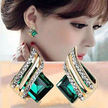 Zircon Crystal Rhombus Wings Earrings for Women Birthday Gifts Jewelry Good Vibrations