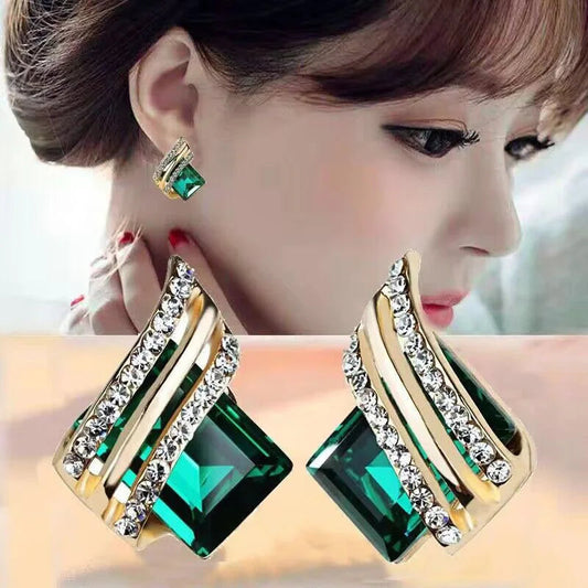 Zircon Crystal Rhombus Wings Earrings for Women Birthday Gifts Jewelry Good Vibrations