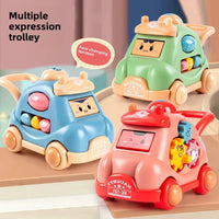 Kid Pull Along Toy Walking Trolley Musical Light Up Car Toy Crawling To Walking Learning Toys Cartoon Polyhedral Trolley Car Toy Good Vibrations
