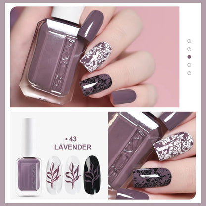 KADS 24 Colors Stamping Nail Polish Black White Gold Silver Nail Art Printing Varnish for Stamp Plate Nail Polish Lacquers Good Vibrations