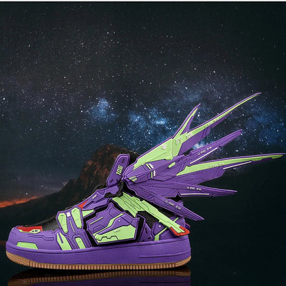 Lynjacye Cosplay Mid Cut Basketball Boots Unisex Mechanical Style Athletics Sport Trainer Tennis Basketball Shoes Good Vibrations