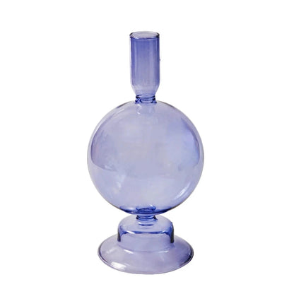 Floriddle Taper Candle Holders Glass Candlesticks for Home Wedding Table Decoration Glass Vase Table Bookshelf Candles Stand Good Vibrations