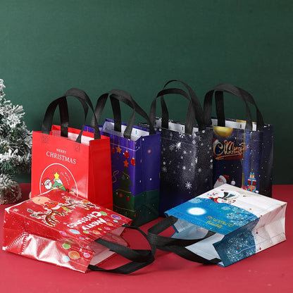 Christmas Gift Bags Non-Woven Christmas Bags Christmas Decorations for Home 2024 Navidad Natal Gifts New Year 2025 Packing Bag Good Vibrations