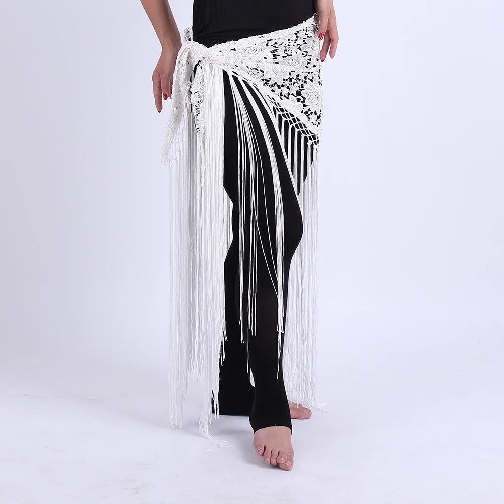 Halloween costume belly dance tassel triangular scarf performance waist scarf waist chain Indian dance costume accessories Good Vibrations