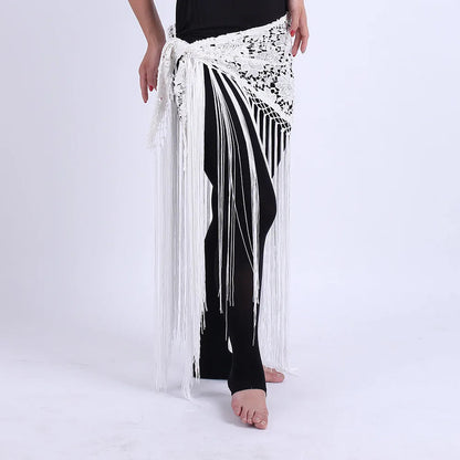 Halloween costume belly dance tassel triangular scarf performance waist scarf waist chain Indian dance costume accessories Good Vibrations