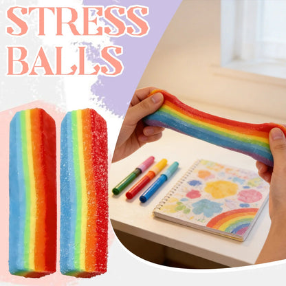 Squishy Sour Sugar Rainbow Strips Stress Autism Sensory Toy Stress & Anxiety Relief Toys Pinch Decompression Toy for Adult Good Vibrations