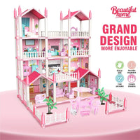 DIY Assemble Villa Model Toy House Cartoon Dools Role-Playing Set Fun Puzzle Doll House Household House Playing Toys Good Vibrations