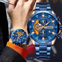 Watches For Men CURREN Man WristWatch Waterproof Chronograph Men Watch Military Top Brand Luxury StainlessSteel Sport Male Clock Good Vibrations