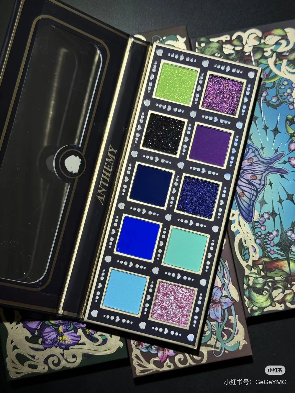 Anthemy 10 Color Eyeshadow Palette Matte Shimmer Chameleon Waterproof Long-Lasting Pearly Shiny Metal Eye Shadow Palette Make-up Good Vibrations