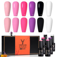 6 Colors Halloween Orange PINK Black Gel Nail Polish Set Black White Nail Gel Kit Soak Off UV LED Minicure DIY for Party Good Vibrations
